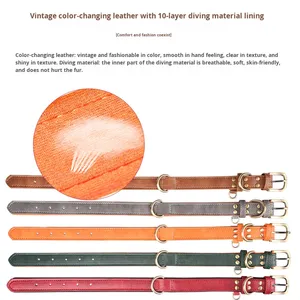 Set Kalung & Tali Anjing Mewah Berlapis Empuk Warna Kustom Kulit PU Personalisasi dengan Pita Dekoratif untuk Hewan Peliharaan Kecil dan Besar - Product Image 4