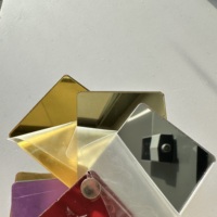 Panel de espejo acrílico de color de 1mm, 2mm y 3mm, espejo de procesamiento de corte láser gris dorado plateado para decoración de techo reflectante