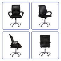 Chaise de bureau ergonomique en maille, pivotante, réglable en hauteur, avec accoudoirs, pour ordinateur