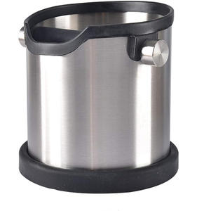 Espresso Accessories Coffee Equipment Grounds Bucket Container Waste <b>Bin</b> <b>Large</b> Stainless Steel Knock Box - Product Image 1