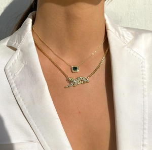 Collier <span class=keywords><strong>Jaguar</strong></span> Léopard Plaqué Or <span class=keywords><strong>et</strong></span> Argent, Pendentif Guépard en Zircon Cubique, Bijou Animal pour Femme <span class=keywords><strong>et</strong></span> Fille, Idéal Cadeau - Product Image 1