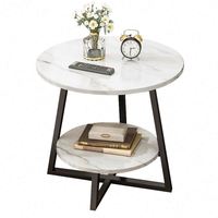 Ensemble de 2 tables basses rondes à plateau relevable avec rangement