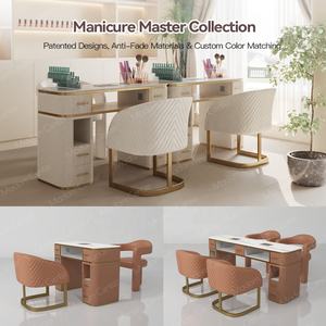 Muebles para Estación de Uñas Madamcenter, <span class=keywords><strong>Escritorio</strong></span> y Silla de Salón de Manicura y Cuidado de Uñas, Mesa de Bar con Tapa de Mármol para Técnicos de Uñas - Product Image 5