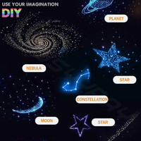 Kit d'éclairage intérieur pour voiture avec étoiles, 16W, 500 fibres optiques compactes, télécommande et application, pour plafond de voiture