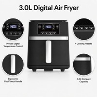 Four à friture sans huile numérique 4-en-1, petit, portable, cuisson rapide, économe en énergie, compact, commande tactile, choix sain, maison moderne