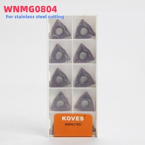 Inserts en carbure longue durée WNMG0804 pour tournage en acier inoxydable 304 316, revêtement TiCN et TiN, outils de coupe CNC de haute précision - Product Image 1