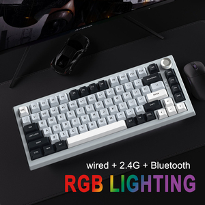 Tùy chỉnh triple-shot PBT Keycaps có dây và không dây 82 phím 75 phần trăm Hotswap Bàn Phím Cơ khí Kit với RGB chiếu sáng - Product Image 4