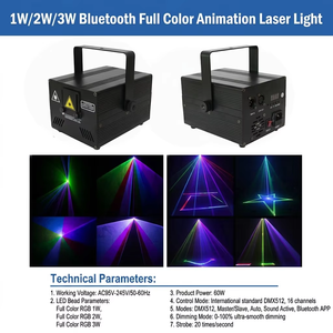 Новый лазерный проектор RGB 1W 2W с анимацией, звуковой активацией для управления музыкой, класс защиты IP33, алюминиевый сплав, для клубов и свадеб - Product Image 6