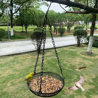 Mangeoire à oiseaux circulaire en fil de fer Plaque d'alimentation pour oiseaux d'extérieur Plaque en maille Mangeoire à oiseaux suspendue pour jardin extérieur