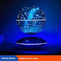 Lámpara de Noche LED RGB Flotante de 14 cm, Lámpara de Ambiente con Diseño de Cielo Estrellado, Moderna, Creativa, Europea, para Hogar Inteligente, con Levitación Magnética