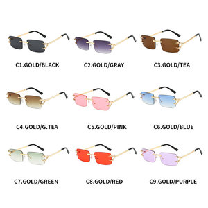 Diseñador <span class=keywords><strong>de</strong></span> marca clásica UV400 Shades Coloful Gradient Glasses 2024 Marco cuadrado sin montura Ocean Lenses Mujeres Gafas <span class=keywords><strong>de</strong></span> sol - Product Image 6