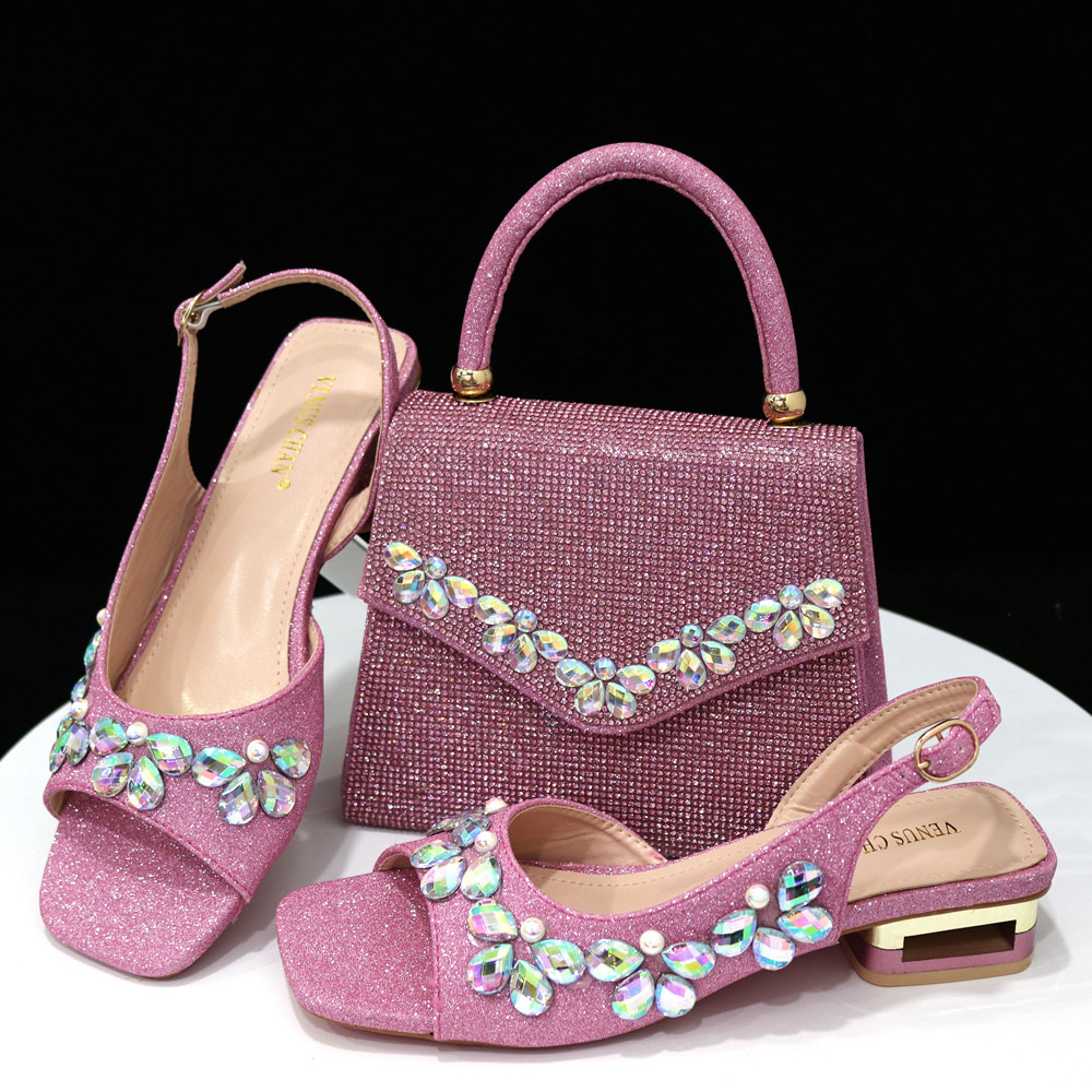bridal shoe and bag set