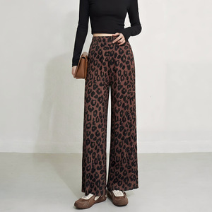 Pantalones Plisados Miyake Casuales PY 2026, Estampado de Leopardo Clásico, Cintura Elástica, Pierna Ancha, Ropa Occidental para Mujer - Product Image 2