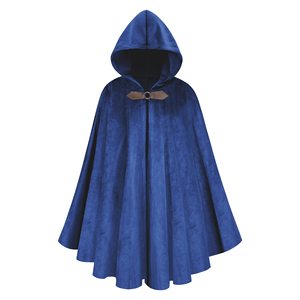 Vintage capuchon met capuchon, solide Halloween, middeleeuwse lange cape-overjassen, dikke dames, kinderen, hertensuède, enkele knoopmantel, ontwerper, vrouwelijk - Product Image 3