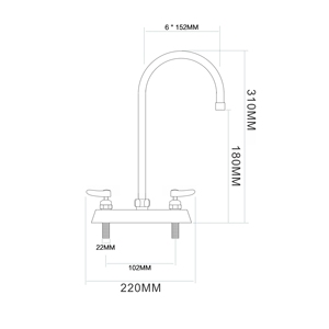 Robinet mélangeur contemporain à double trou et double température pour cuisine/salle de bain, robinet d'eau chaude et froide classique pour hôtels, usage domestique et commercial - Product Image 2