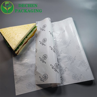 Lebensmittel- und Feinkost-Verpackungspapier, fettdicht beschichtet, einseitig bedruckt, 12 Zoll, mit individuellem Logo, für Kuchen, Pizza, Brot, Kekse.