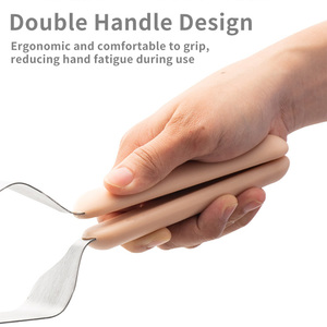 Bộ dụng cụ chia bánh bằng thép không gỉ chuyên nghiệp, tay cầm kép, dễ cầm, dụng cụ cân chỉnh bánh, dao cắt hình tam giác - Product Image 5