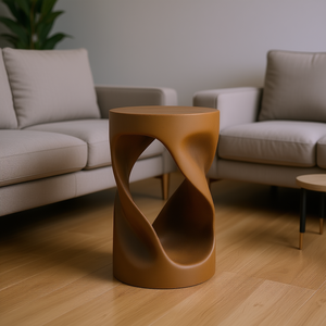 Tavolino Laterale in Cemento dal Design Moderno e Unico a Forma di Spirale, 19,6 Pollici, Modello D0100XUDZ8V, per Arredamento Casa, Elegante Mobile da Salotto - Product Image 2