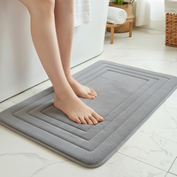 Tapis en mousse à mémoire de forme de qualité supérieure, antidérapant, séchage rapide, en polyester, pour entrée, salle de bain, couloir, lavable