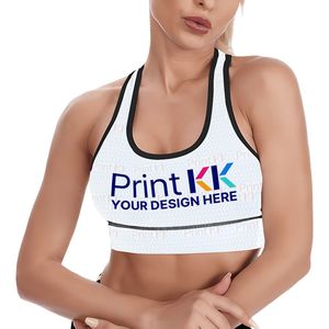 Image personnalisée soutien-gorge de sport de yoga réglable haut court une pièce Design moyen léger respirant Sexy disponible XS XL imprimé Spandex - Product Image 1