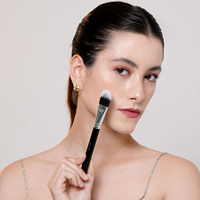 Pinceaux de maquillage pour le visage et les yeux en poils de chèvre avec logo personnalisé, qualité professionnelle, ensemble de 24 pinceaux à manche en bois pour les maquilleurs