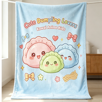 Couverture en polaire personnalisée Squishy Dumpling pour Halloween, couverture souvenir d'anniversaire avec nom personnalisé, décoration de fête
