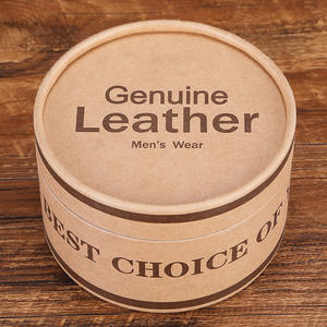 Petites boîtes rondes personnalisables d'emballage cadeau en papier de carton rigide ceinture en cuir pour hommes avec logo - Product Image 3