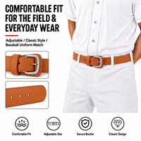 Ceinture de sport classique en cuir PU de haute qualité avec logo personnalisé, boucle à ardillon métallique réglable, pour uniforme de baseball et softball, pour jeunes et adultes