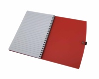 Bobine plastique pour ordinateur portable, avec porte-stylo et couverture en spirale PP, personnalisé, pour impression de logo, format A5