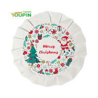 Sous-plats ronds à volants en polyester 100 % vierge pour sublimation, 16 pouces, imitation lin, décoratifs pour fêtes et tables à manger