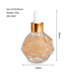 MLM customizable 30ml Spherical Dropper Glitter Body Oil Cruelty Free Fine Shimmer Whitening Nourishing Body Care body shimmer - Product Image 5