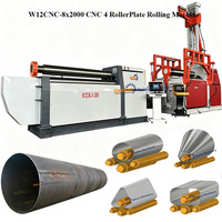 Machine à cintrer les plaques à quatre rouleaux W12CNC 6x4000, épaisseur 6 mm, 4000 mm, acier au carbone et inoxydable
