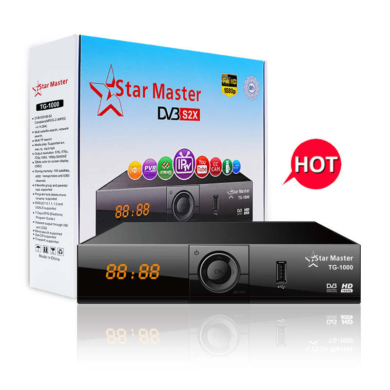 스타 마스터 TG-1000 V7 MAX FTA 위성 TV 수신기 DVB-S2 1080P HD TV 디코더 지원 CA 모듈 자동