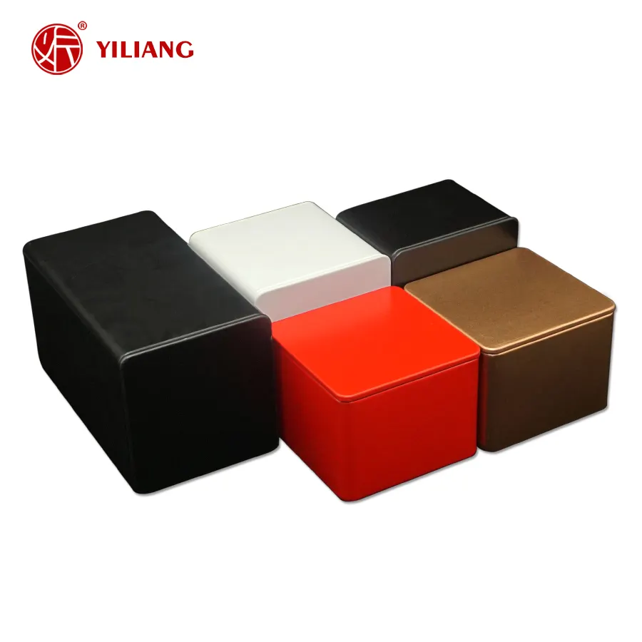 Factory custom tea tin box tinplate cans metal packaging tin boxes square tin mental boxes for cookie and candy