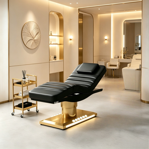 3 Motor Esthetician <b>Bed</b> Gold Plating Base Custom Color Facial Lash Tattoo Microblading Spa Massage Salon Equipment - Product Image 1