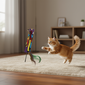 Bacchetta Interattiva per Gatti con Pom-Pom per Movimento e Gioco - Product Image 2