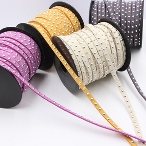 20 गज 5 मिमी फ्लैट कोरियन मखमली चमड़े के ड्रॉस्ट्रिंग कॉर्ड नकली कपड़े के जूते के लिए रिवीट्स हैंडमेड रस्सी के साथ सजाना - Product Image 2