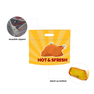 OEM personalizado laminado bolsa de pollo asado con ventana transparente antivaho Sider Ziplock bolsas de embalaje de pollo a la parrilla - Product Image 2