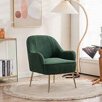 Fauteuil d'appoint commercial moderne à surpiqûres, structure en métal doré brillant pour hall d'hôtel, salon de thé, salle d'attente de réception