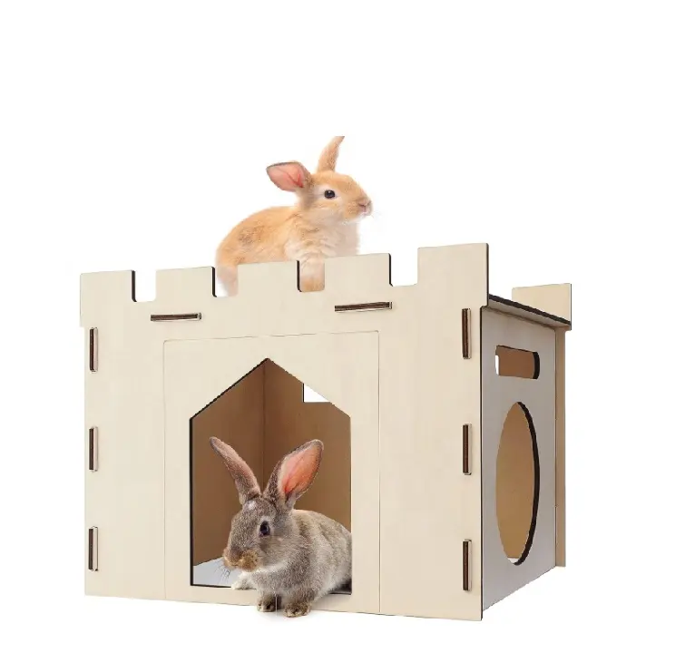Maison de lapin avec perche spacieuse Hidey Playhouse détachable pour lapin cachette château tour jouets Hamster Chinchilla
