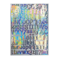 Feuille d'autocollants holographiques en vinyle personnalisée, feuille d'autocollants de lettres de 1 pouce, autocollants d'alphabet et de chiffres autocollants