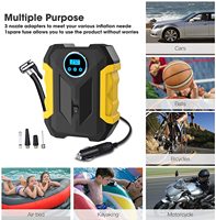 Compresseur d'air électrique portable 12V 180 PSI pour motos, kit d'outils d'inflation de pneus d'urgence pour utilisation sur la route
