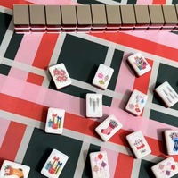 Coffret de Mahjong Américain de Luxe pour Soirée de Jeu, Tuiles en Acrylique à 4 Couches pour Réunions d'Amis