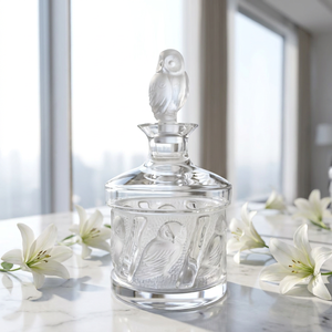 Carafe à <span class=keywords><strong>whisky</strong></span> de luxe en verre dépoli style hibou français avec bouchon en forme d'hibou, pour décoration intérieure, articles de bar et cadeau - Product Image 2