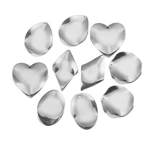 Pendientes redondos de lentejuelas irregulares deformadas doradas de acero inoxidable al por mayor, abalorios de pendientes Diy para la fabricación de joyas - Product Image 6