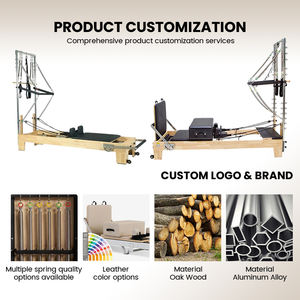 Reformer Pilates d'Intérieur pour Entraînement, Fitness et Gymnastique, Demi-<span class=keywords><strong>Trapeze</strong></span>, Reformer Pilates de Haute Qualité pour Studio et Usage Domestique, Reformer Pilates en Bois - Product Image 2