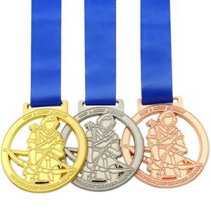 Medalla de Metal Deportiva Personalizada Barata, Diseño 3D en Oro, Plata y Cobre para Premios de Tiro con Arco, Venta al Por Mayor del Fabricante - Product Image 1