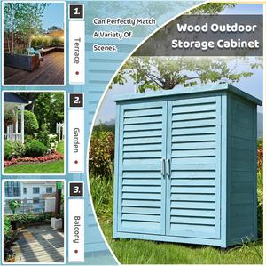 Hangar <span class=keywords><strong>de</strong></span> stockage extérieur résistant aux intempéries pour les outils <span class=keywords><strong>Armoire</strong></span> d'arrière-cour en bois massif - Product Image 5