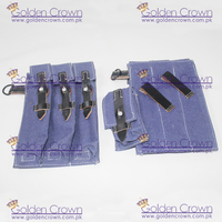 Guêtres Golden Crown allemandes MP40 en toile/cuir bleues pour équipement de défense personnelle GC-04389