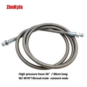 สายเติมลมแรงดันสูง Zimakyfa ขนาด 36 นิ้ว 90 ซม. สีดำ ทำจากสแตนเลส สำหรับสถานีเติมลม HPA ระบบชาร์จพร้อมเกลียวต่อ M10 รองรับแรงดัน 3000psi - Product Image 3